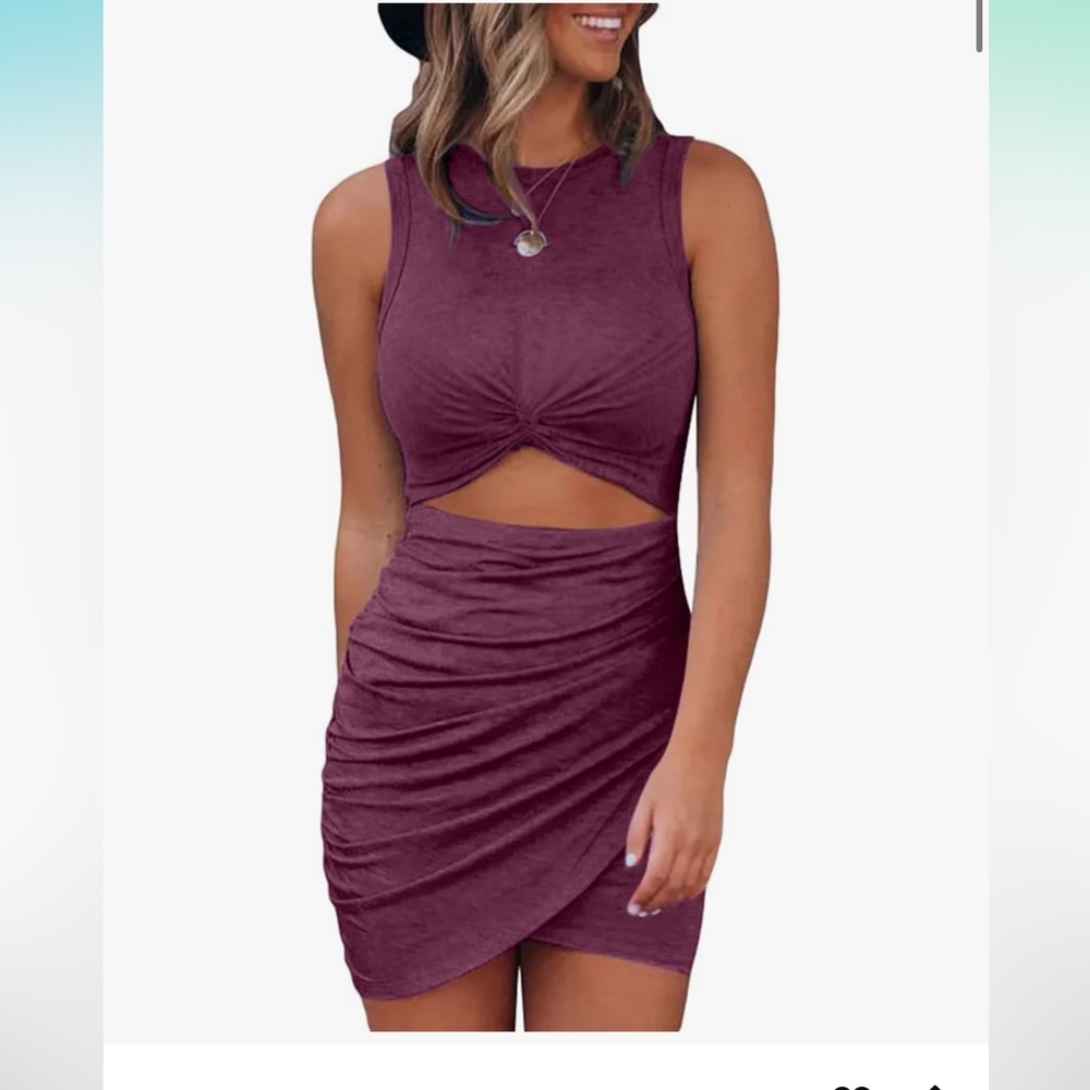 Amazon burgundy cutout dress size medium